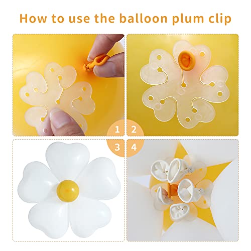 155Pcs Daisy Balloon Arch Garland Kit Macaron Pink Yellow Retro Orange White Heart Balloons with Plum Clip Daisy Shaped Flower for Two Groovy Party Decor Daisy Theme Wedding Birthday Baby Shower