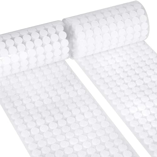 Self Adhesive Dots,1050pcs(525 Pairs) Strong Adhesive 0.39 inch Diameter Sticky Back Hook Nylon, Loop Dots with Waterproof Sticky Glue Tapes, Suitable for Classroom, Office, Home