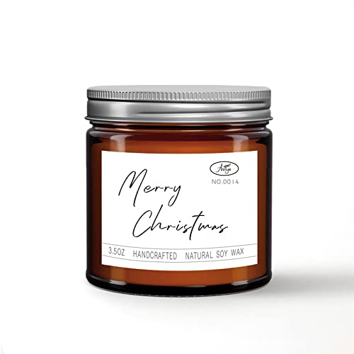 Annye Merry Christmas Scented Candles| Cypress,Peppermint,Rose,Geranium Scented Soy Candle| Christmas,Thanksgiving,Birthday Gift for Women,Men