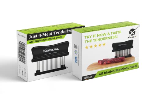 XSpecial Meat Tenderizer Tool 48-Blades Stainless Steel - Ease to Use & Clean - Kitchen Gadgets Tools with Sharp Needle Makes The Toughest Steak Tender