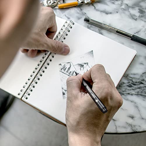 TWOHANDS Micro Pigment Pens, Art Fineliner Ink Technical Drawing Pen, Fine Point, Black, Waterproof, for Watercolor, Sketching, Anime, Manga, Scrapbooking 20413, Set of 12