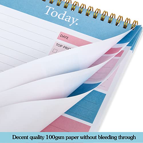 To Do List Notepad - Daily Planner Notepad Undated 52 Sheets Tear Off, 6.5" x 9.8" Checklist Productivity Organizer with Hourly Schedule for Tasks
