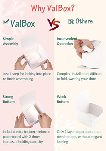 ValBox 8x8x4 Inches Gift Boxes 12 PCS White Paper Gift Boxes with Lids for Gifts, Wedding Present, Bridesmaid Proposal Box, Birthday Party Favor, Easy Assemble Box with 66ft Twine