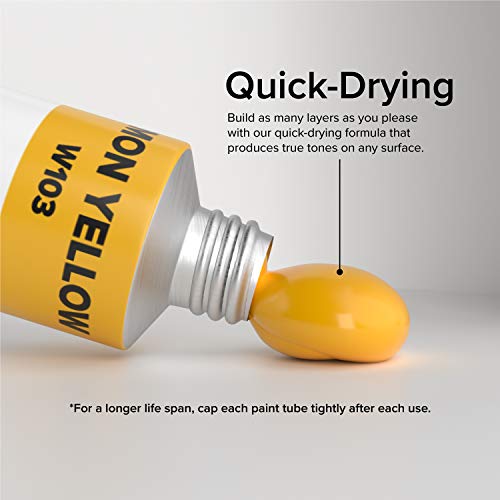 GenCrafts Watercolor Paint 24 Colors Set 12ml/ 0.4oz. - Quality Non Toxic Pigment Paints for Canvas, Fabric, Crafts, and More