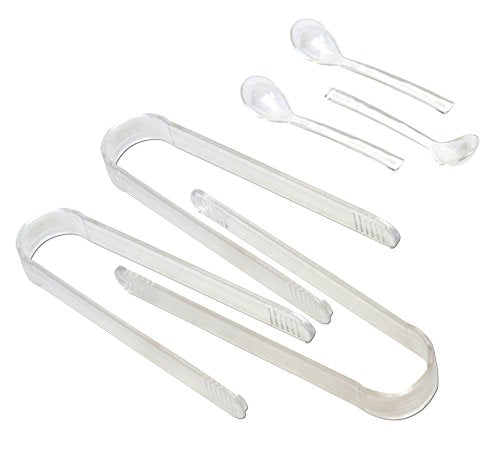 Ice Chilled 5 Compartment Condiment Server Caddy - Serving Tray Container with 5 Removable Dishes with Over 2 Cup Capacity Each and Hinged Lid | 3 Serving Spoons + 3 Tongs Included