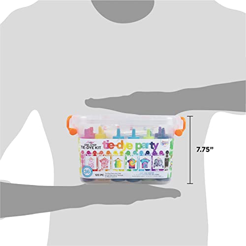 Tulip One-Step Tie-Dye Party, 18 Pre-Filled Bottles, Creative Group Activity, All-in-1 Fashion Design Kit, 1 Pack, Rainbow
