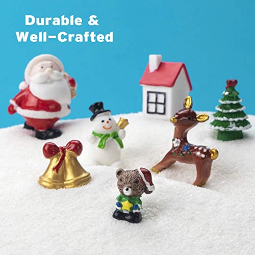 Sooez Mini Christmas Ornaments, Set of 24 Cute Miniature Resin Christmas Tree Ornament Figures Advent Calendar Fillers, Durable & Well-Crafted 3-D Figurines with Gold Loops for Easy Hanging