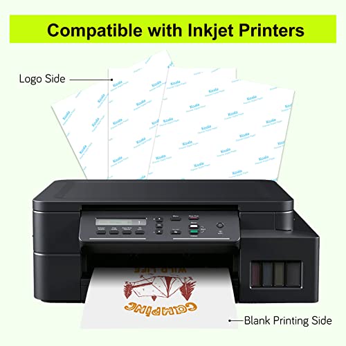 Koala Heat Transfer Paper for T-Shirts - 10 Sheets of Dark Fabric Iron-On Vinyl, 8.5"x11" Printable Heat Transfer Vinyl, Transfer Paper for Dark Fabric