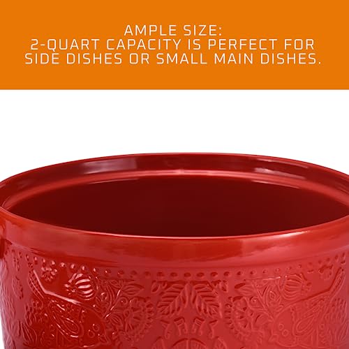 Ceramic Casserole Dish - Baking Dish Bowl Oven Safe With Lid & Handles - Covered Glass Cookware Essential For Kitchen - For Baking Dessert & Brownies, Soup - Round Bakeware for Serving Dishes