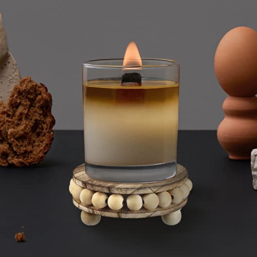 yunmanqiji 2 Pack Wood Riser, Risers for Decor，Pedestal Stand，Display Stand apply to Home Decor，Farmhouse Decor，Tiered Tray Decor(Brown, 4 Inches)