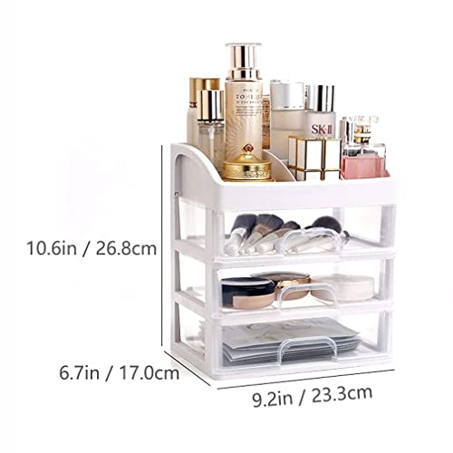 Makeup Organizer with 3 Drawers, Cosmetic Display Cases, Makeup Storage Box (3 Drawers)