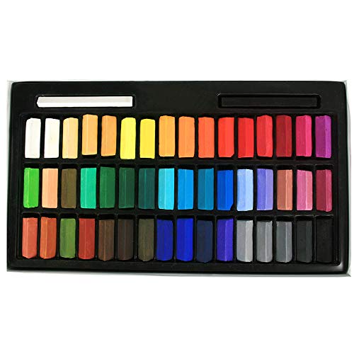 HA SHI Soft Chalk Pastels, 48 colors + 2pcs Non Toxic Art Supplies, Drawing Media for Artist Stick Pastel for Professional, Kids, Beauty Nail Art, Pan Chalk Pastel