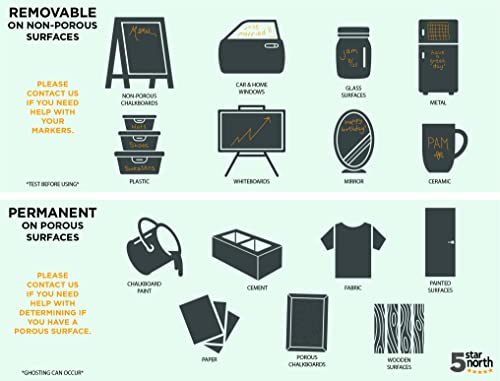 Chalk Markers - 8 Vibrant, Erasable, Non-Toxic, Water-Based, Reversible Tips, For Kids & Adults for Glass or Chalkboard Markers for Businesses, Restaurants, Liquid Chalk Markers (Vibrant 6mm)