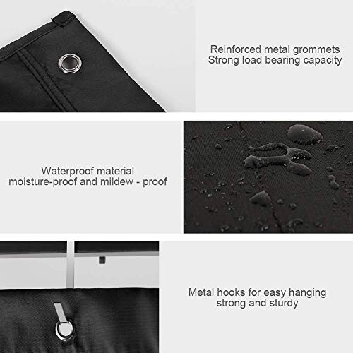 JiatuA Storage Pocket Chart, 5 Pockets Hanging Wall File Organizer with 4 Hooks, Hanging Pocket Chart - Hanging Storage Organizer for School, Home or Office Wall Pocket Chart, Black, 2 Pack