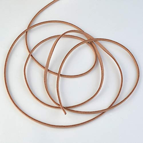 Wobe 100 Yards Suede Cord, Leather Cord 2.6mm x 1.5mm Suede Lace Faux Leather Cord with Roll Spool for Bracelet Necklace Beading DIY Handmade Crafts Thread (Brown)