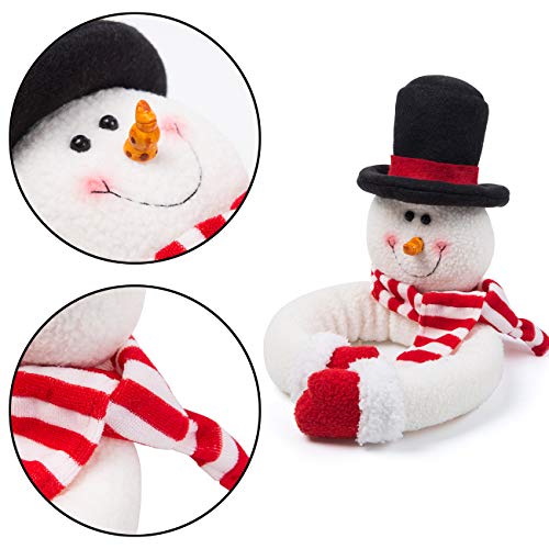 Ogrmar 2 Pack Christmas Curtain Buckle Doll Santa & Snowman Creative Curtain Tieback Hold Back Fastener,Christmas Wine Bottle Topper for Xmas Holiday Home Window Decoration (Red and White)