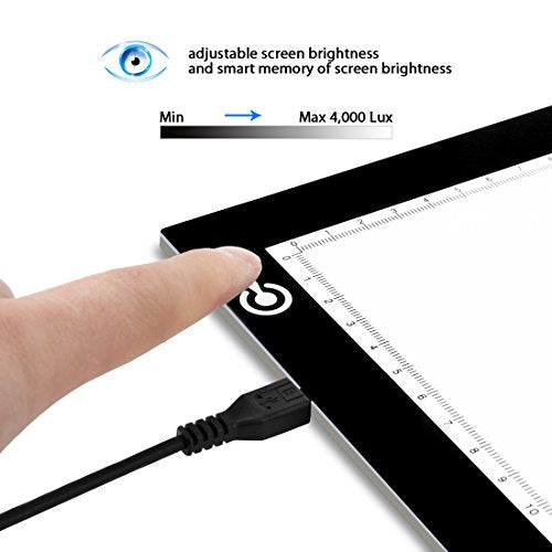 LitEnergy A4 LED Copy Board Light Tracing Box, Ultra-Thin Adjustable USB Power Artcraft LED Trace Light Pad for Tattoo Drawing, Diamond Painting, Streaming, Sketching, Animation, Stenciling