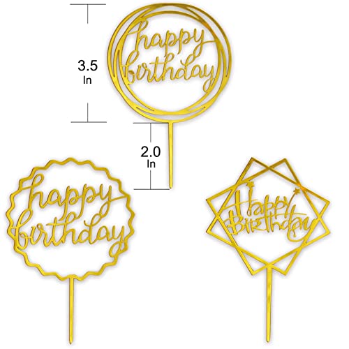 Comluge 24Pcs Rose Gold Extra Tall Long Thin Happy Birthday Candles for Cake 3Pcs Glitter Shiny Happy Birthday Cake Toppers Metallic Looking Cupcake Candles Topper (Small, Rose Gold)