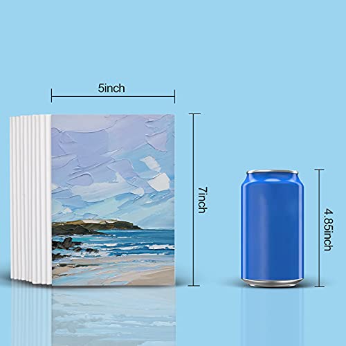 42 Pack 5x7 Inch Canvases for Painting,10 oz Double Primed Acid-Free 100% Cotton Canvas Panels,Blank Flat Canvas Board for Acrylics Oil Watercolor Paints