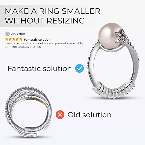 Ring Sizer Adjuster for Loose Rings - 12 Pack, 2 Sizes for Different Band Widths – Silicone Ring Size Adjuster - Invisible Ring Guards for Women and Men by 5 STARS UNITED