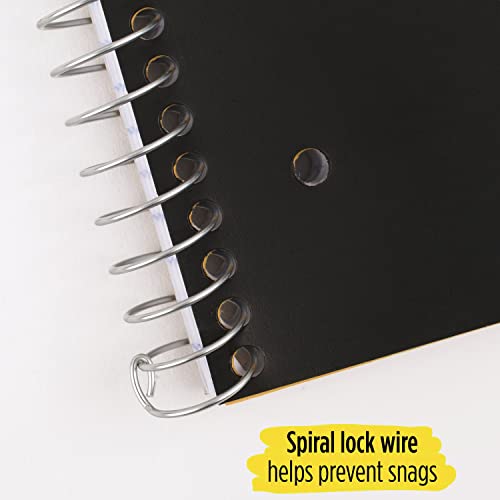 Five Star Spiral Notebook, 5-Subject, Wide Ruled Paper, Fights Ink Bleed, Water Resistant Cover, 8" x 10-1/2", 200 Sheets, Black (72045)
