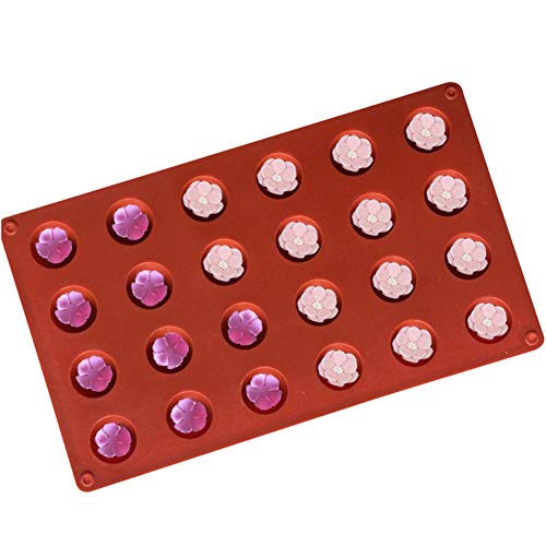 BUSOHA 24 Cavities Semicircle Silicone Molds - Mini Semi Sphere Round Dome Fondant Mold, Bomb Teacake Baking Pan for Cake Decoration, Chocolate Candy Gummy Mousse Jelly Pudding Ice Cube Tray, Set of 2