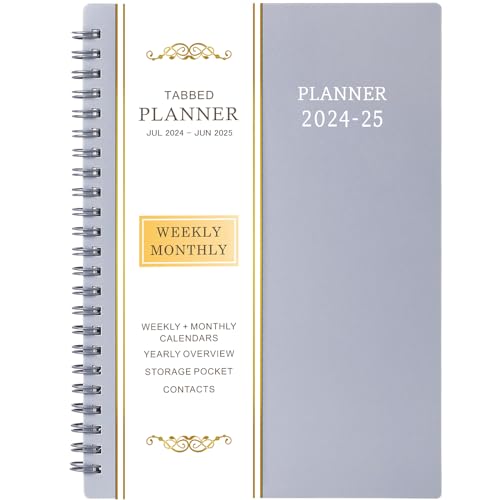 2024-2025 Planner - Academic Planner 2024-2025, Weekly and Monthly Planner, Jul. 2024 - Jun. 2025, 6.25" × 8.3", Tabs, Inner Pocket, Strong Twin-Wire Binding, Improving Your Time Management Skill