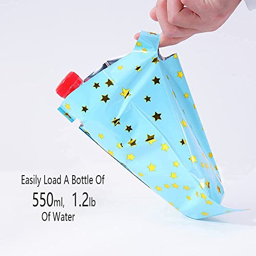 HABILE 48 pieces of thicker gift bags with handles, plastic party candy bags with sparkling stars, suitable for all kinds of holiday parties