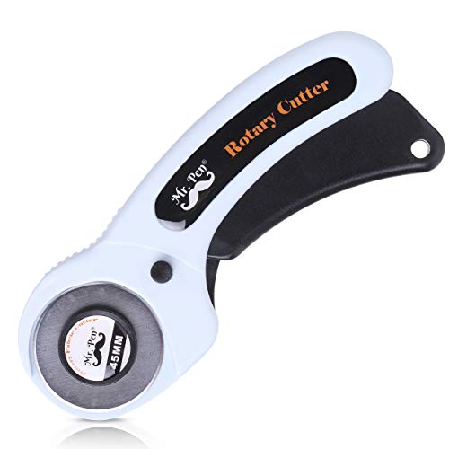 Mr. Pen- 45mm Rotary Cutter with 1 Extra Blade, Ergonomic Handle, Rotary Cutter for Fabric, Fabric Cutter, Fabric Cutter Wheel, Fabric Rotary Cutter, Rotary Cutting Tool, Rotary Fabric Cutter