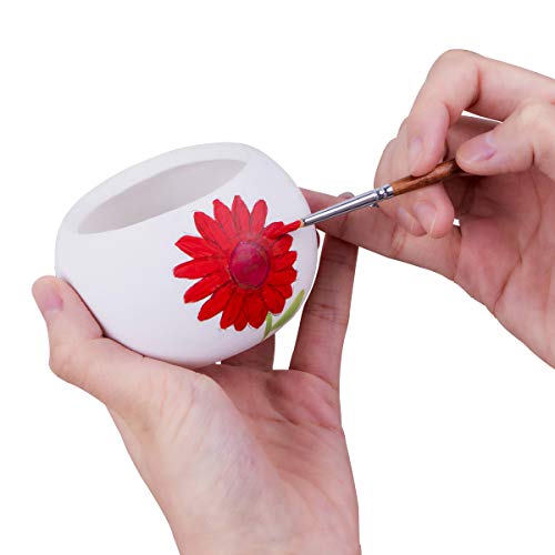 Transon Detail Model Paint Brushes 7pcs for Acrylic, Gouache, Oil, Tempera and Face Painting