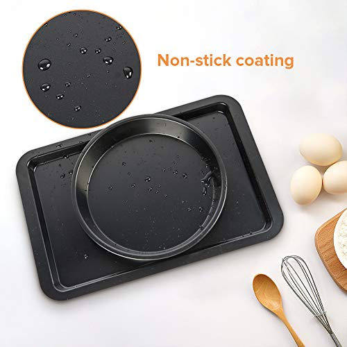 Nonstick Bakeware Set, 5 Pcs Bakeware Include Cookie Sheet, Loaf Pan, Square Pan, Round Cake Pan, 12 Cups Muffin Pan