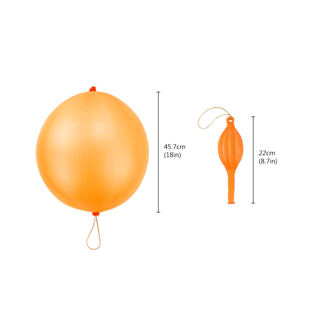RUBFAC 36 Punch Balloons Punching Balloon Heavy Duty Party Favors For Kids, Bouncy Balls with Rubber Band Handle for Birthday Party, Goodie Bag