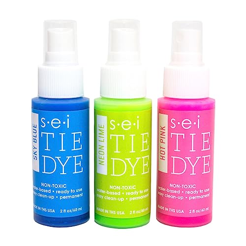 S.E.I. Neon Tie-Dye Kit, Fabric Spray Dye, 3 Colors