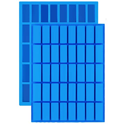 Mity rain 2 pack 40 Cavity Narrow Rectangle Silicone Caramel Candy Molds Chocolate Bar Mold for Truffles, Ganache, Jelly, Praline, Brownie, Butter, Ice Cube Tray