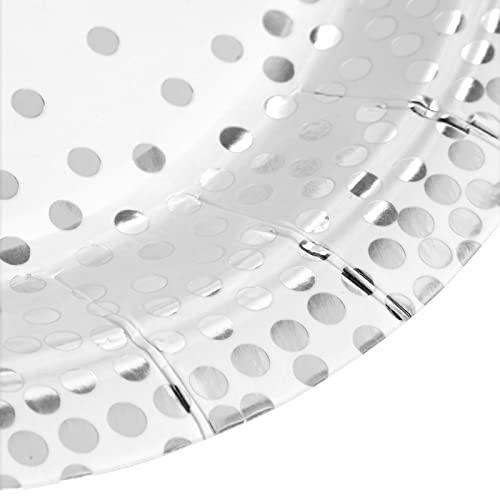 144 Piece Silver Party Supplies for Wedding, Birthday - Silver Table Decorations with Plates, Napkins, Cups, and Cutlery (Serves 24)