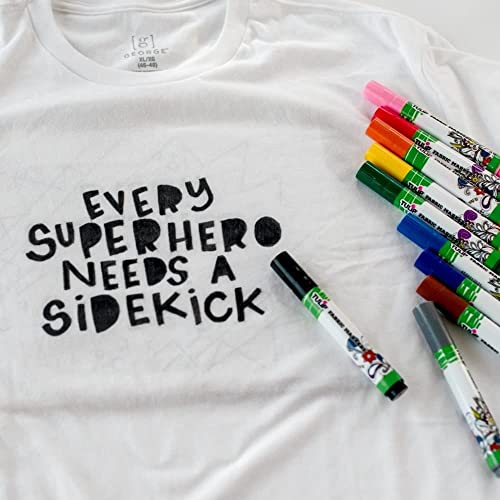 Tulip Permanent Fabric Brush Tip Markers, Rainbow, Set of 10