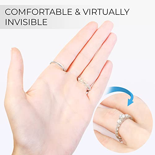 Ring Sizer Adjuster for Loose Rings - 12 Pack, 2 Sizes for Different Band Widths – Silicone Ring Size Adjuster - Invisible Ring Guards for Women and Men by 5 STARS UNITED