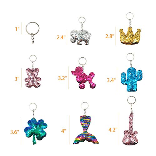 GuassLee 20pcs Flip Sequin Keychain Party Favors for Kids Girls Backpack Unicorn Mermaid Keychains for Kids Birthday Goody Bag Fillers Easter Halloween Party Favors Basket Stuffers Gifts