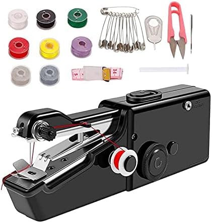 Handheld Sewing Machine, GUSSLM Mini Handheld Sewing Machine for Quick Stitching, Portable Sewing Machine Suitable for Home,Travel and DIY, Tool Kit for Clothing Repair and Sewing Crafts(Black)