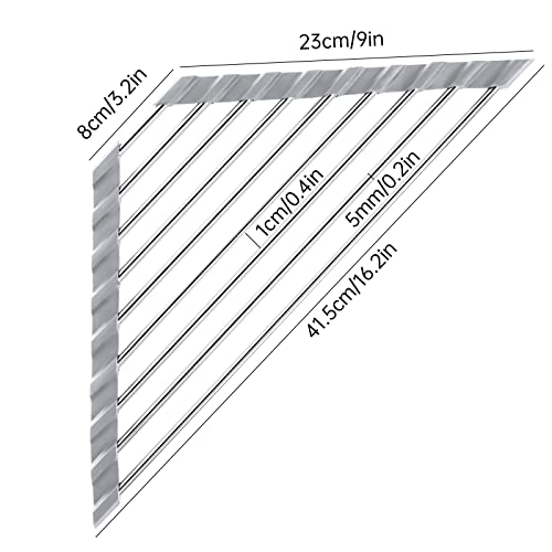 Tomorotec Triangle Roll-Up Dish Drying Rack for Sink Corner Small Foldable Stainless Steel Over The Sink Multipurpose Kitchen Drainer Caddy Organizer Storage Space Saver Shelf Holder (Gray)