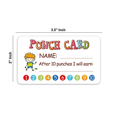 Punch Card, 100pcs Reward Incentive Card for Teacher, Behavior Chart for Kids, Homeschool Classroom Supplies for Motivation
