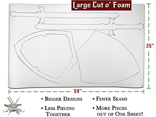 EVA Foam Cosplay - 1mm Thick (1mm to 10mm) - Extra Large Foam Sheets - White or Black - 35" x 59" Sheet - Ultra High Density Craft Foam 85 kg/m3 - by The Foamory