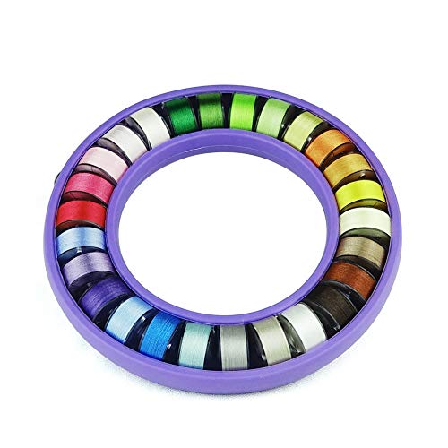 Simthread Size A/Class 15 /SA156 Prewound Bobbin Thread 60wt Filament Polyester Embroidery Threads 26-Pack Set (26 Assorted Colors)