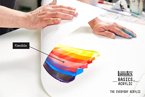 Liquitex BASICS Acrylic Paint Set, 6 x 22ml Tube Paint Set, Primary, Blue,Color Mixing,Green,White, 0.7 Fl Oz (Pack of 6)