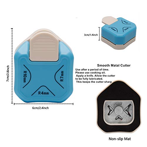 QIQQIKIN Paper Corner Rounder 3 in 1 （R4mm+R7mm+R10mm）， Punches for Crafts， Cutter ，Envelope Punch Board ，Hole Puncher， Laminate, DIY Projects, Photo Cutter,Card Making Scrapbooking and Journaling