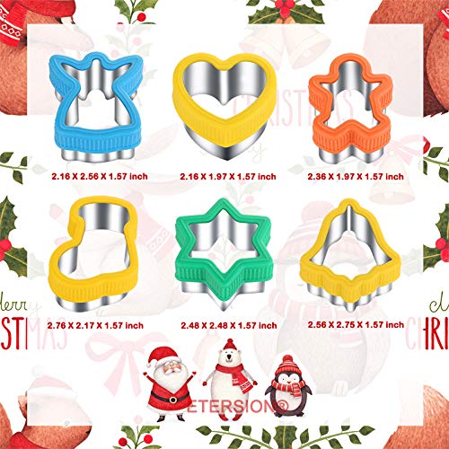 ETERSION Chrismtas Cookie Cutters 2" to 3.5" Cookie Cutters 9 Pieces Cookie Cutters Christmas Shapes