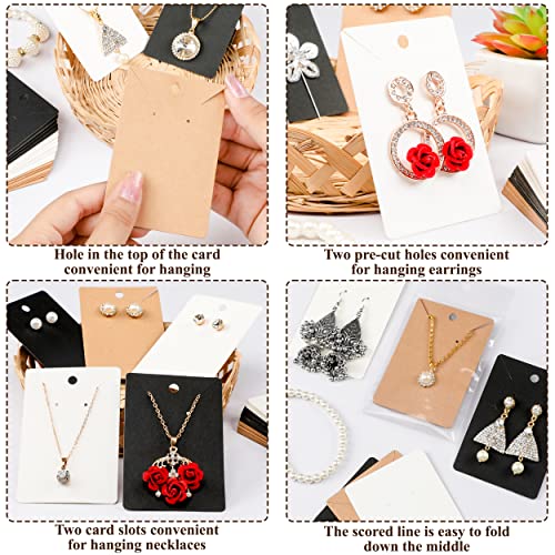 KLEANSE 3.5 x 2.3 inches Earring Cards for Selling - 150 Pack of Earring Display Cards with Self 150 Sealing Bags - Earring Packaging Supplies for Small Business - Necklace Cards, (Multi Color)