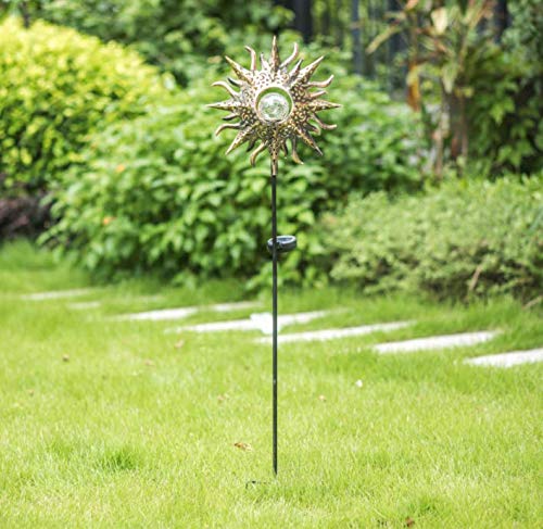 TAKE ME Sun Solar Lights Garden Outdoor Waterproof Metal Decorative Stakes for Patio Yard Walkway LawnPatio Christmas Gifts Valentine's Day Gifts