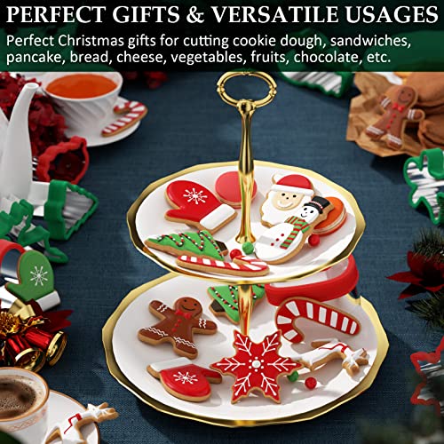 Christmas Cookie cutters Set 8 Pieces, Holiday Cookie Cutters with Comfort Grip, Stainless Steel Baking Cutters Christmas Shapes for Xmas, Gingerbread Man, Snowflakes, Christmas Tree, Santa, etc