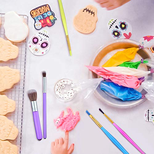 8 Pieces Cake Decorating Brushes Tools Set Cookie Decoration Brushes Fondant Gum Paste Decorating Tools Cake Cookie Brushes for DIY Cake Sugar Cookie Fondant Decoration Supplies